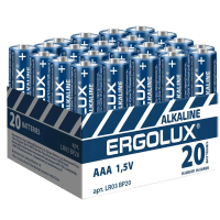 Батарейка Ergolux Alkaline AAA LR03, 20шт/уп