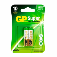 Батарейки КОМПЛЕКТ 2 шт., GP Super G-Tech, AAA (LR03, 24А), алкалиновые, мизинчиковые, блистер, 24A-2, 24A-2CR2