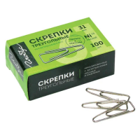 Скрепки канцелярские Globus 31мм, треугольные, 100шт/уп
