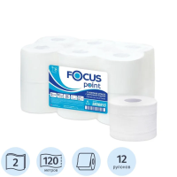Туалетная бумага Focus Point, с центральной вытяжкой, 2 слоя, 120м, белая,  5036915