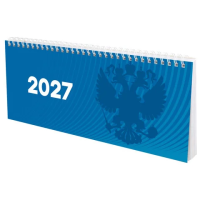 Планинг датированный 2027 285х112 мм, STAFF, гребень, картонная обложка, 64 листа, 'Символика РФ', 117853