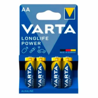 Батарейки алкалиновые 'пальчиковые' КОМПЛЕКТ 4 шт., VARTA LONGLIFE POWER, АА (LR6, 24А), блистер, 4906121414