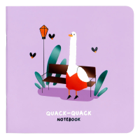 Записная книжка 170*170мм 40л. на скрепке MESHU 'Quack-Quack', soft-touch ламинация, выборочный УФ-лак, блок без линовки, 80г/м2