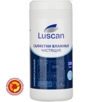 Салфетки чистящие для офисной техники Luscan с антистатическим эффектом, 100 шт/уп, в тубе