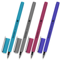 Шариковая ручка Brauberg Soft Touch Stick синяя, 0.35мм, Matallic