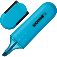 Текстовыделитель Kores Bright Liner Plus синий, 0.5-5 мм, скошенный