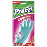 Перчатки резиновые Paclan Practi Extra Dry р.M, х/б напыление, флок