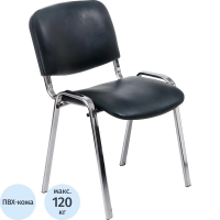 Стул офисный Easy Chair Изо черный (искусственная кожа, металл хромированный)