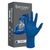 Перчатки латексные Benovy Latex High Risk р. XL, синие, повышенной прочности, 25 пар
