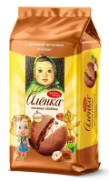 Печенье Аленка шоколадное с ореховой начинкой, 200г
