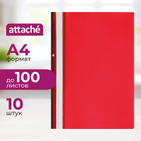 Скоросшиватель с перфорацией Attache красный, А4, 10шт/уп