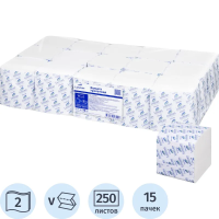 Туалетная бумага листовая Luscan Professional 2 слоя, 250 листов, белая