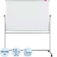 Доска мобильная вращающаяся Attache 100x120см, белая, лаковая, магнитная маркерная, алюминиевая рама, на роликах