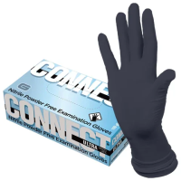 Перчатки нитриловые смотровые CONNECT ULTRA BLACK, 50 пар (100 шт.), размер S (малый), черные, CON-UB-INT-01