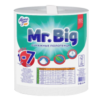 Бумажные полотенца Мягкий Знак Mr.big 2 слоя, 1 рулон, 65м, белые