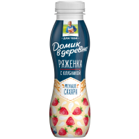 Ряженка Домик в деревне фруктовая Клубника 2.1%, 260г