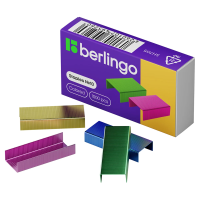 Скобы для степлера Berlingo №10, цветные, 1000шт