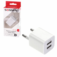 Зарядное устройство Sonnen 2 USB-порта, белое, 454797