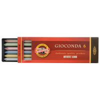 Грифели цветные для цанговых карандашей Koh-I-Noor 'Gioconda', 5,6мм, металлик ассорти, 6шт., пластик коробвый