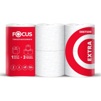 Туалетная бумага Focus Extra, 2 слоя, 6 рулонов, 48м, белая, 5067596