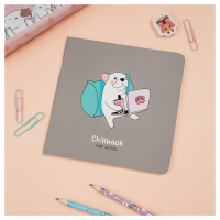 Записная книжка 170*170мм 40л. на скрепке MESHU 'Chillbook', soft-touch ламинация, выборочный УФ-лак, блок без линовки, 80г/м2