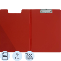 Клипборд с крышкой Attache красный, А4, 4210-09