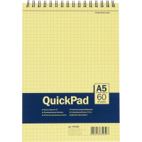 Блокнот Attache Yellow Pad, А5, 60 листов, в клетку, на спирали