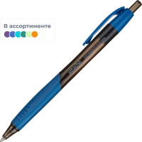 Шариковая ручка автоматическая Attache Genious синяя, 0.5мм, корпус ассорти