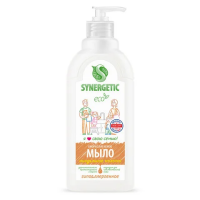 Жидкое мыло с дозатором Synergetic Миндальное молочко гипоаллергенное 500мл, биоразлагаемое