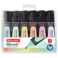 Набор текстовыделителей Brauberg Super Pastel 6 цветв, 1-5 мм