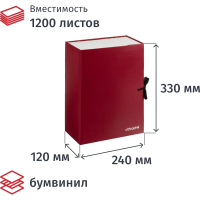 Архивная папка на завязках Attache красная, 120мм, складная, бумвинил