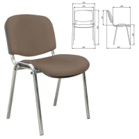 Стул посетителя Furniture Изо ткань, коричневая, светлая, на ножках, хром