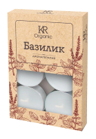 Свеча ароматическая Kukina Raffinata Organic чайная Базилик, 6шт