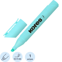 Текстовыделитель Kores High Liner Plus Pastel бирюзовый, 1-5мм