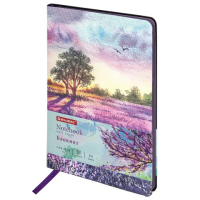 Записная книжка Brauberg Vista Violet, А5, 80 листов, в клетку, на сшивке, под кожу