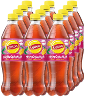 Холодный чай Lipton манго и личи черный газированный, 500мл x 12 шт