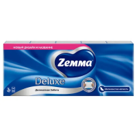 Бумажные носовые платки Zewa Deluxe 10уп х 10шт, 3 слоя