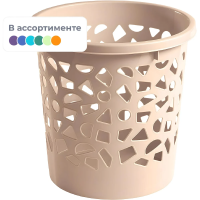Корзина для мусора Бытпласт 10л, серая, с держателем