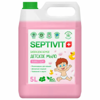 Мыло жидкое детское гипоаллергенное 5 л, SEPTIVIT 'Bubble gum', биоразлагаемое