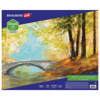 Холст грунтованный Brauberg 50x60см, 280 г/м2, хлопок, мелкое зерно