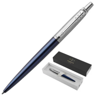 Шариковые ручки класса Люкс Parker Jotter Essential M, синий металлик/серебристый корпус, 1953186