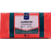 Салфетки бумажные Metro Professional 24х24см, 250шт, 1 слой, красные