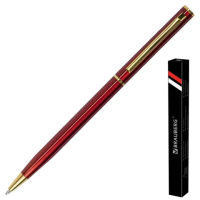 Шариковая ручка автоматическая Brauberg Slim Burgundy синяя, 1мм, бордовый корпус