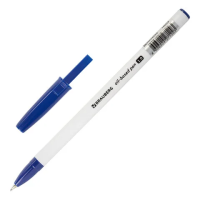 Шариковая ручка Brauberg Stick Medium синяя, 0.5мм, белый корпус