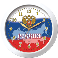 Часы настенные Troyka белые с рисунком Россия, d=29см, круглые, 11110191
