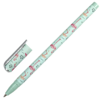 Шариковая ручка Brauberg Soft Touch Stick синяя, 0.35мм, Flamingo