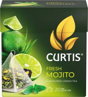 Чай Curtis Fresh Mojito (Фреш Мохито), зеленый, 20 пирамидок