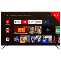 Телевизор JVC LT-43M697, 43' (109 см), 1920x1080, FullHD, 16:9, Android TV, Wi-Fi, безрамочный, черный