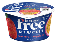 Йогурт Viola безлактозный Free клубника-маракуйя 2.7%, 180г