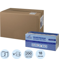 Бумажные полотенца Luscan Professional H3, 2 слоя, V-сложение, 200лист, белые, 18 пачек